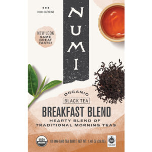 Numi Breakfast Blend Black Tea, 18 Count, 6 Per Case