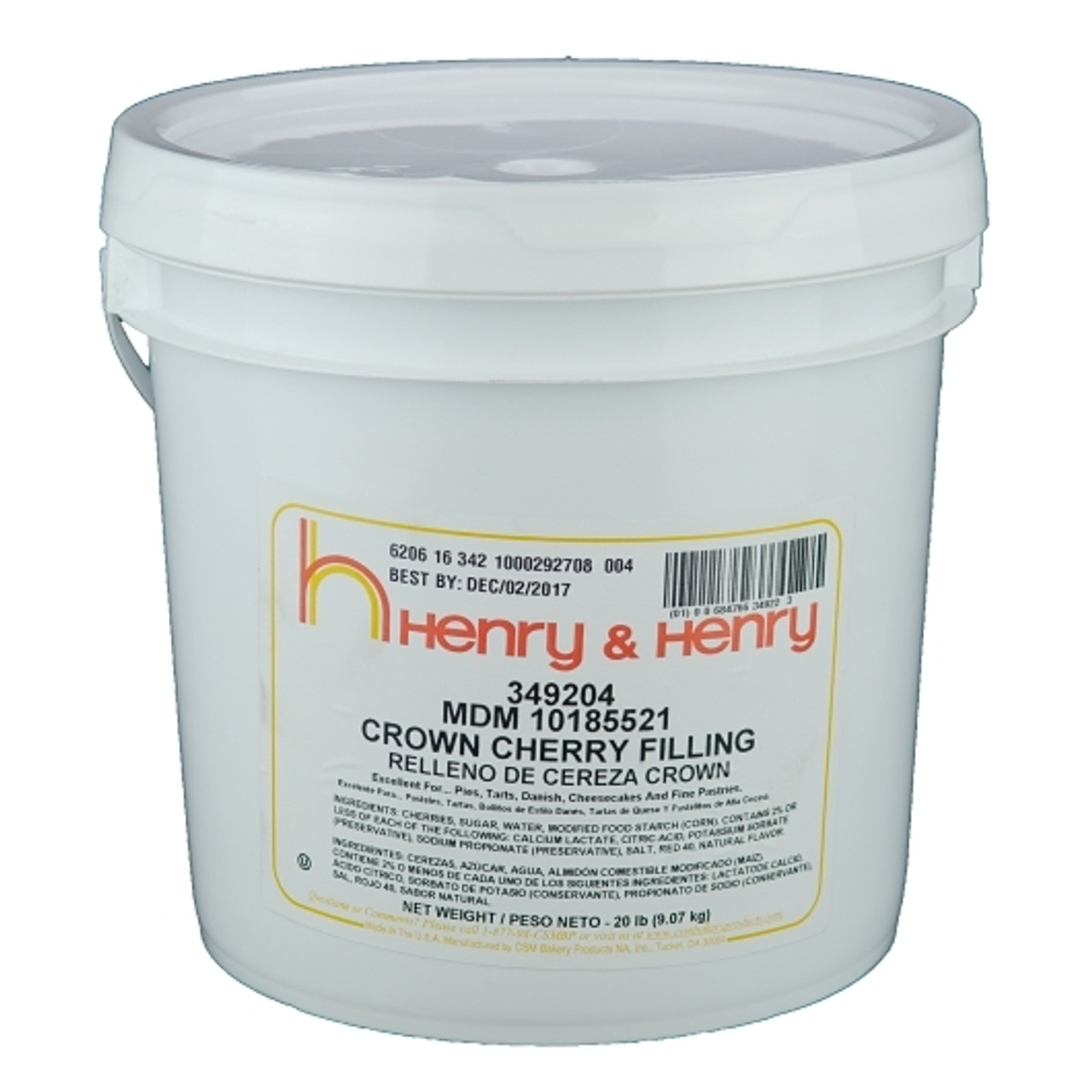 Henry And Henry Crown Cherry Filling, 20 Pounds