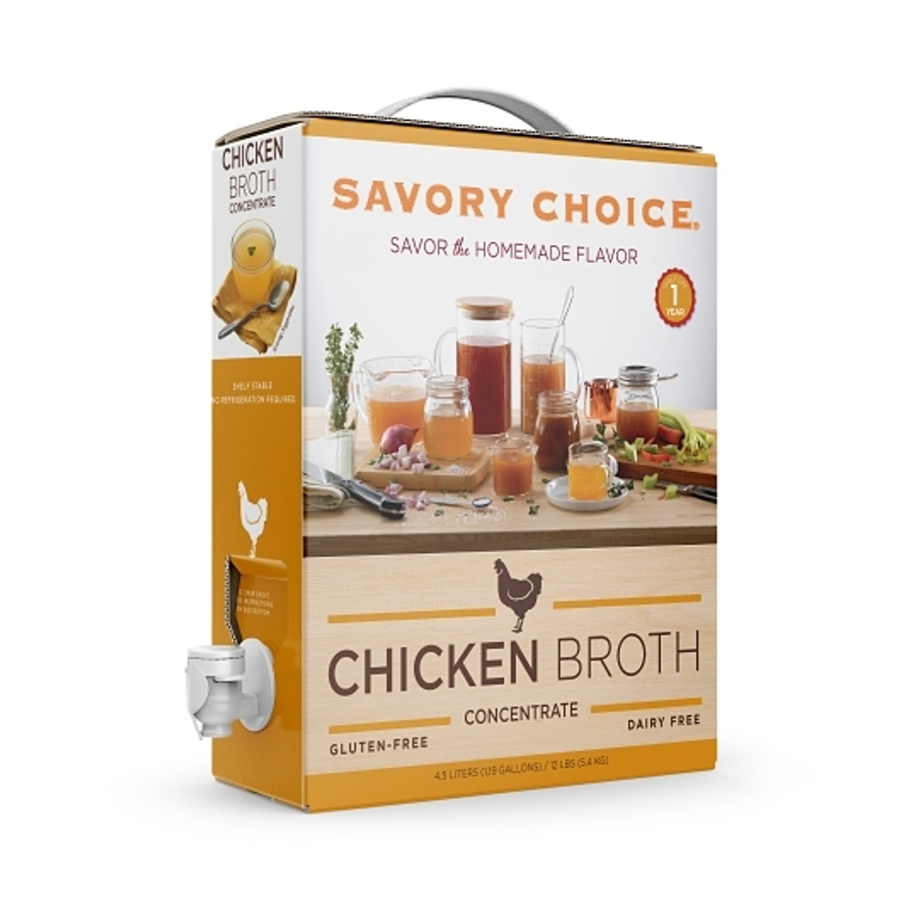 Savory Choice Chicken Broth Concentrate, 4.5 Liter, 1 Per Case