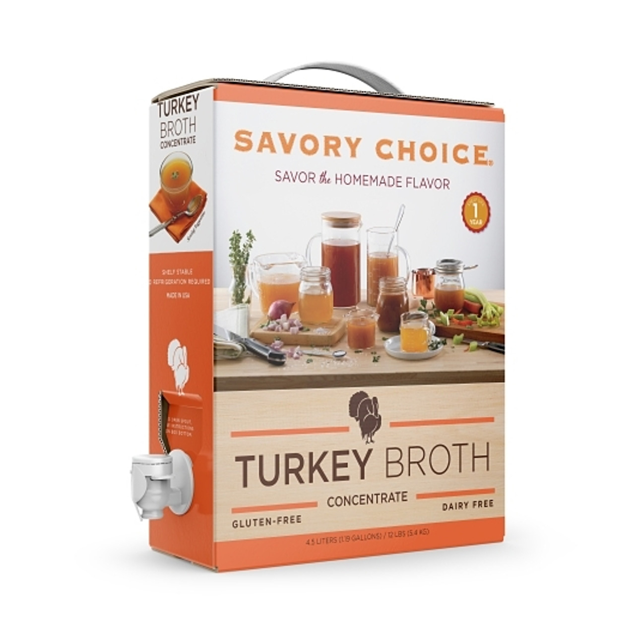 Savory Choice Turkey Broth Concentrate Bag-In-Box, 4.5 Liter