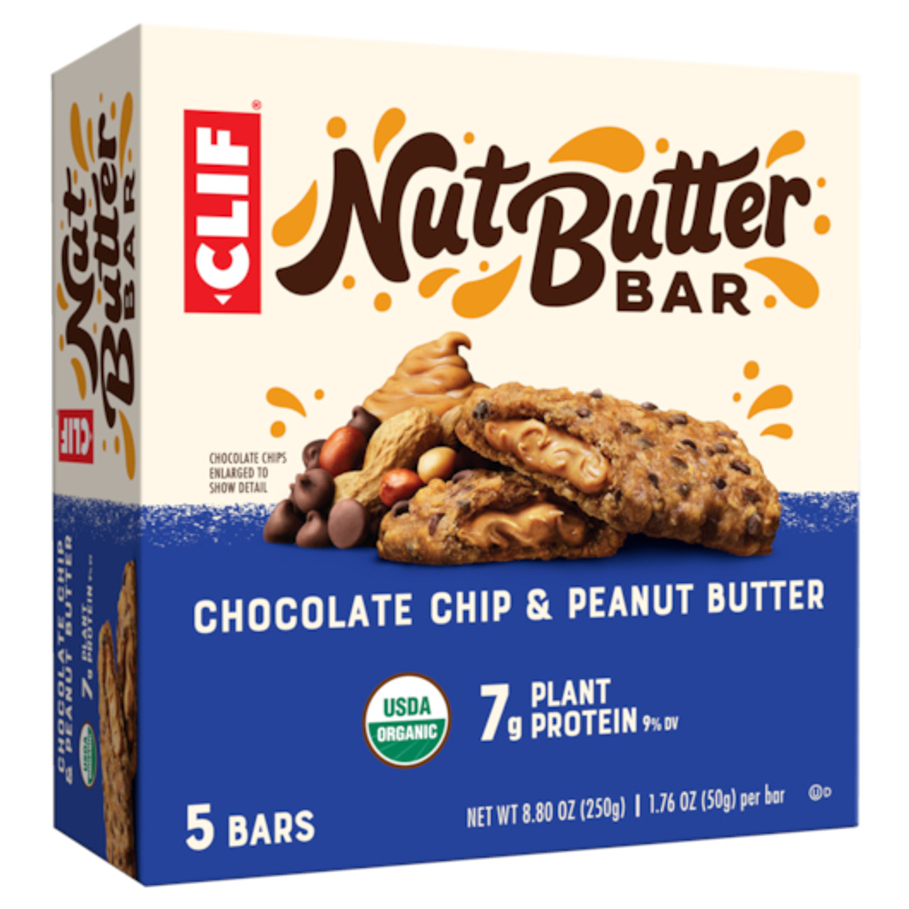 Clif Bar Nut Butter Bar Chocolate Chip & Peanut Butter, 8.8 Ounce, 6 Per Case