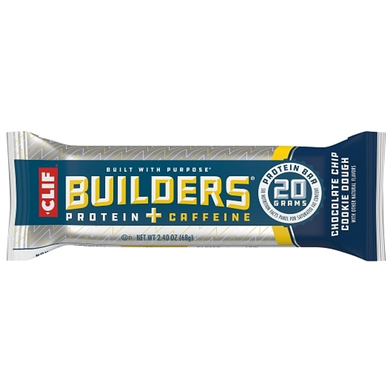 Clif Builders Chocolate Chip Cookie Dough Bar, 2.4 Ounces, 12 Per Box, 12 Per Case