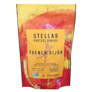Stellar Snacks French Dijon Pretzel Braids Resealable Pouch, 12 Ounce, 12 Per Case