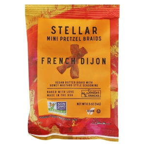Stellar French Dijon Mini Pretzel Braids, 14 Grams, 75 Per Case