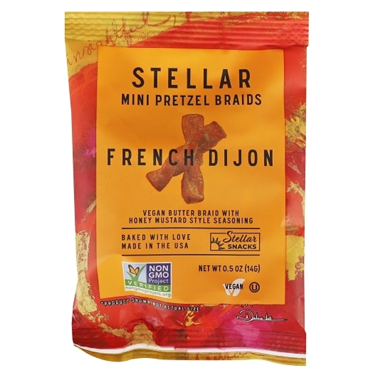Stellar French Dijon Mini Pretzel Braids, 14 Grams, 75 Per Case