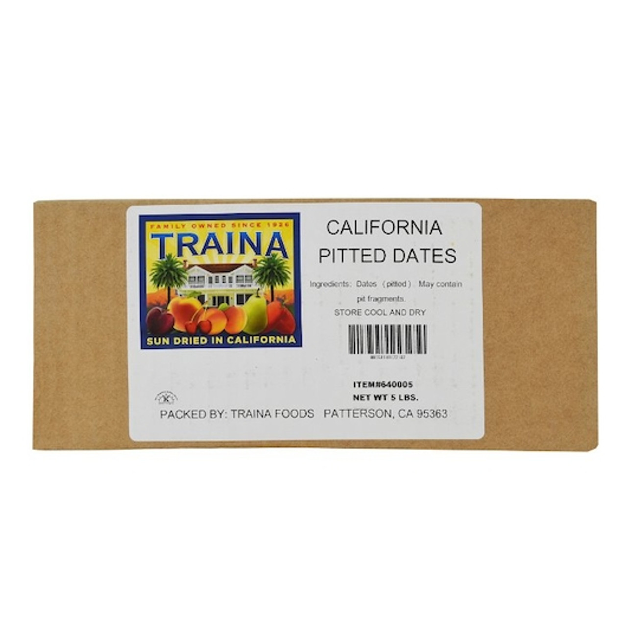 Traina California Pitted Dates, 5 Pound, 1 Per Case