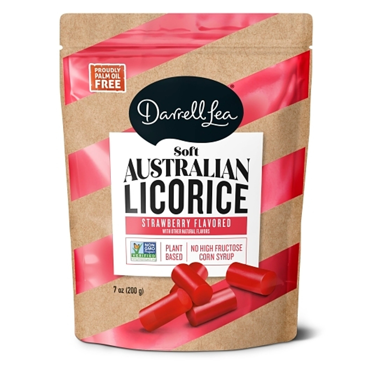 Darrell Lea Strawberry Soft Licorice, 7 Ounce, 8 Per Case