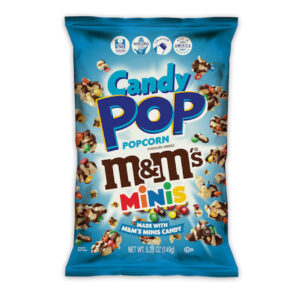 Candy Pop M&M Minis Candy Popcorn, 5.25 Ounces, 12 Per Case