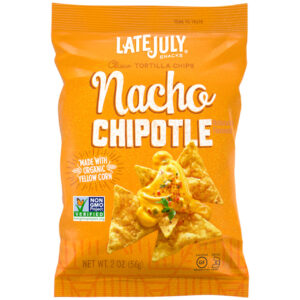 Late July Classic Nacho Cheese Tortilla Chips, 2 Ounce, 6 Per Case