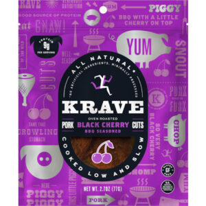Krave Gourmet Black Cherry Barbecue Pork Cuts, 2.7 Ounces, 8 Per Case