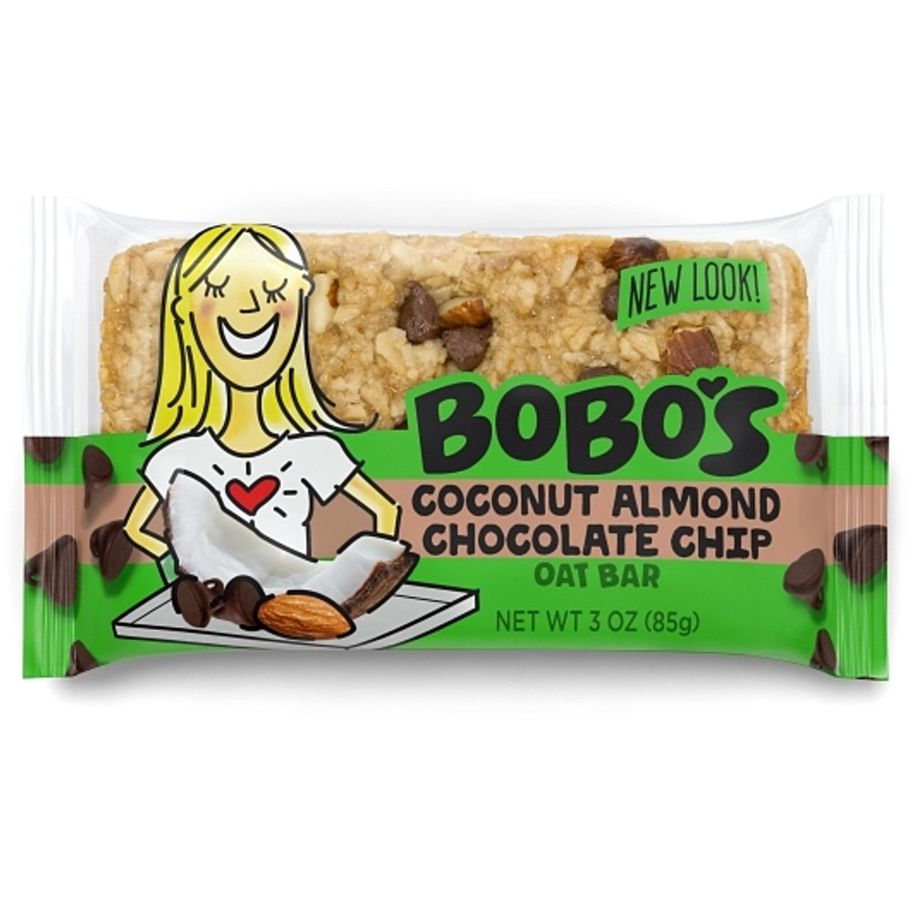 Bobo s Coconut Almond Chocolate Chip Oat Bar, 3 Ounce, 12 Per Box, 4 Per Case