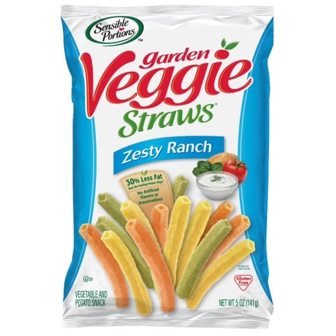 Sensible Portions Garden Zesty Ranch Veggie Straws, 5 Ounce, 12 Per Case