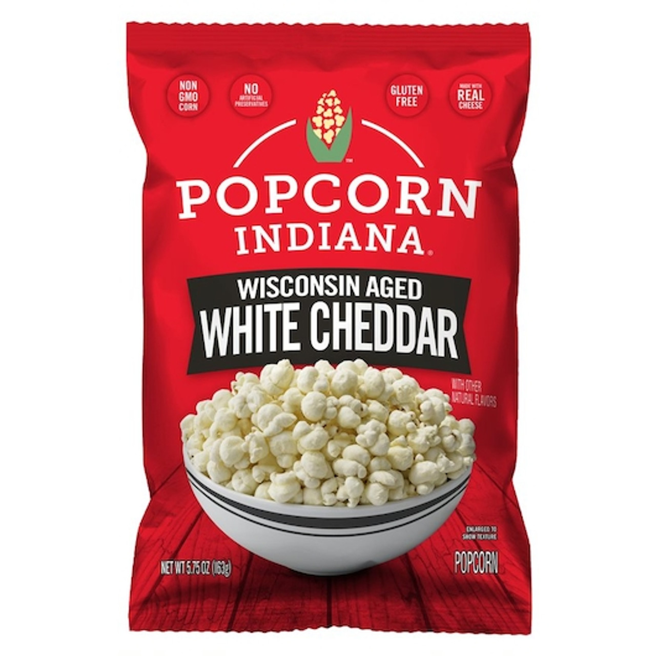 Popcorn Indiana White Cheddar, 5.75 Ounce, 12 Per Case