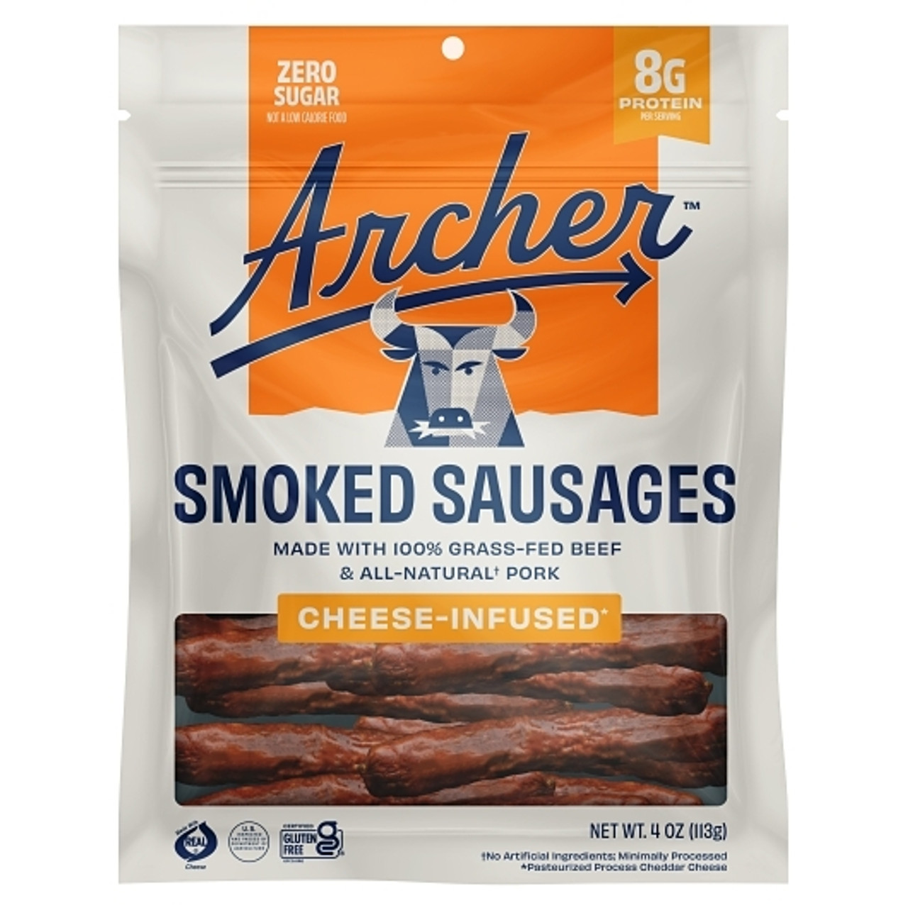 Country Archer Cheese-Infused Smoked Sausages, 4 Ounce, 10 Per Case