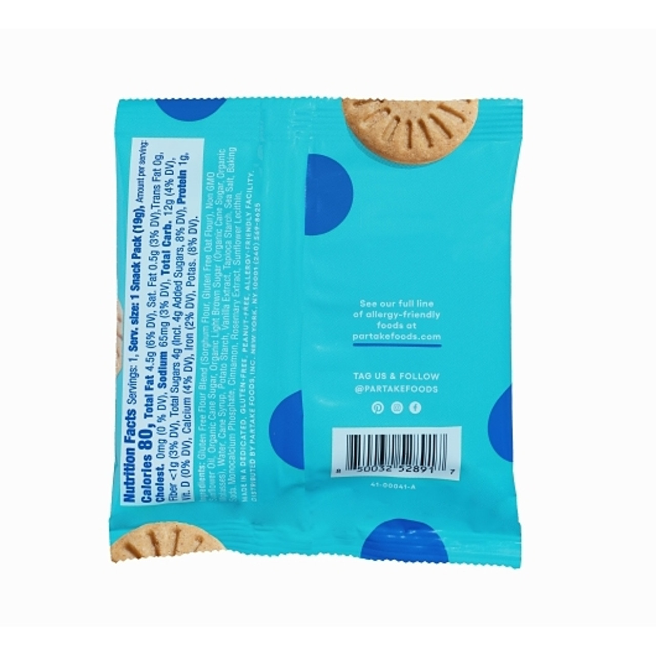Partake Foods Mini Graham Cracker Snack, 0.042 Pound, 100 Per Case