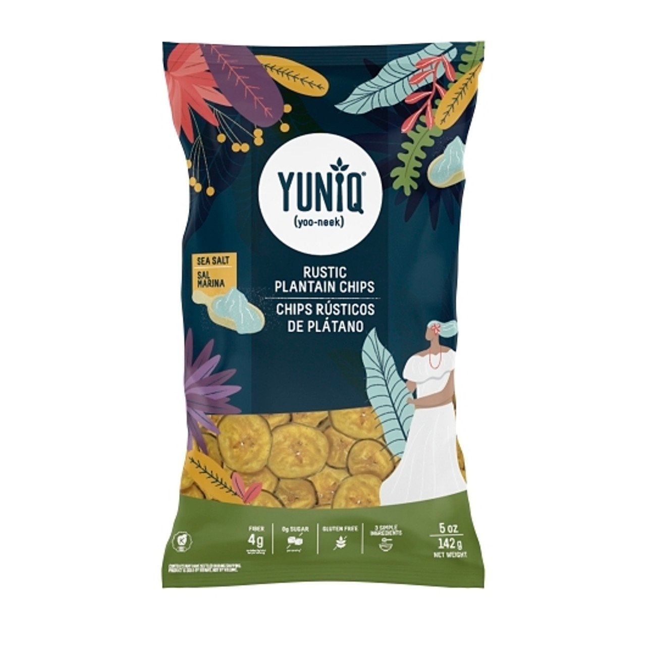 Yuniq Sea Salt Rustic Plantain Chips, 1.85 Pound, 6 Per Case