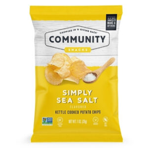 Community Snacks Simply Sea Salt Kettle Chips, 1 Ounce, 80 Per Case