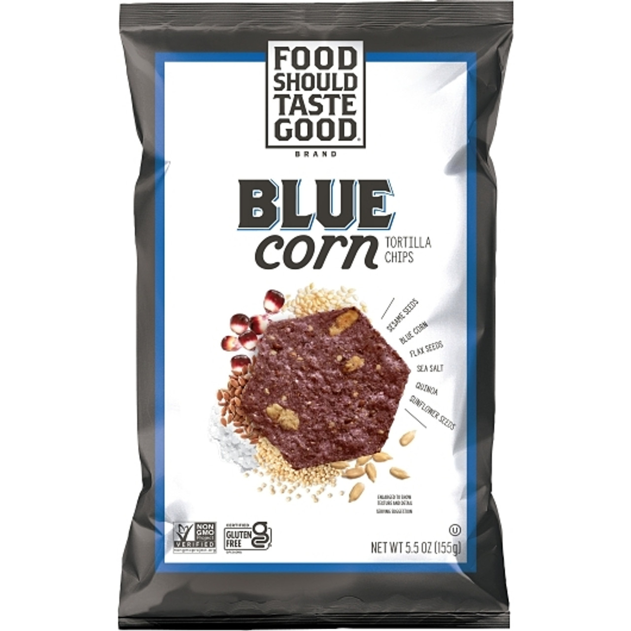 Food Should Taste Good Blue Corn Tortilla Chips, 5.5 Ounce, 12 Per Case