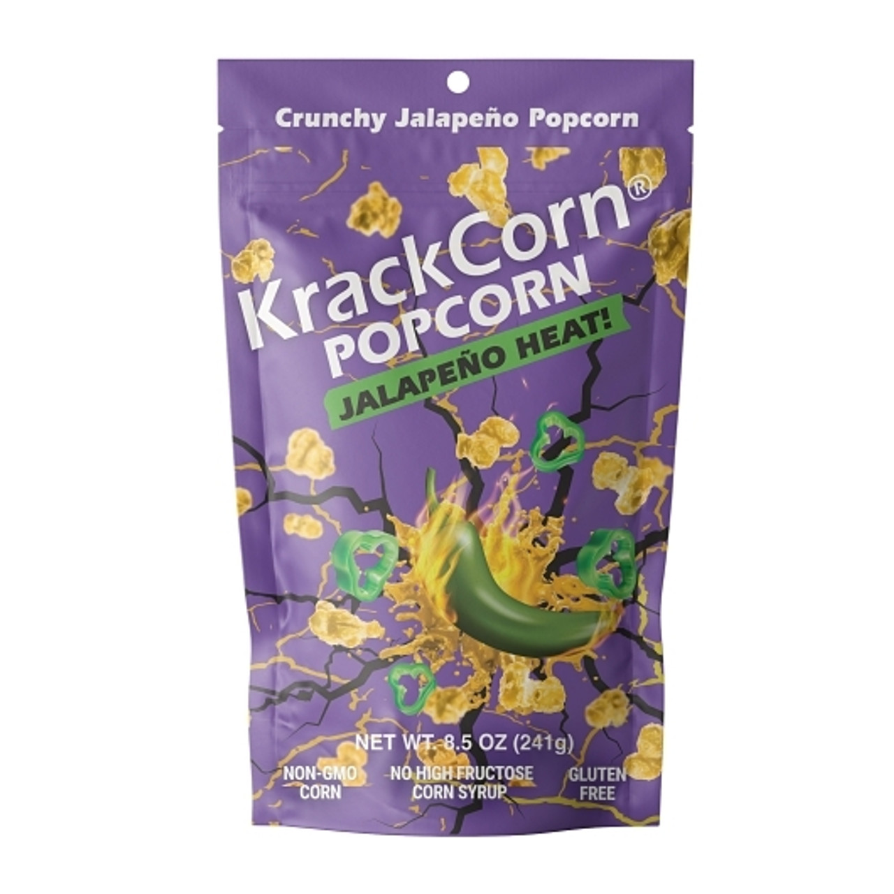 Krackcorn Jalapeno Heat Popcorn, 8.5 Ounce, 12 Per Case