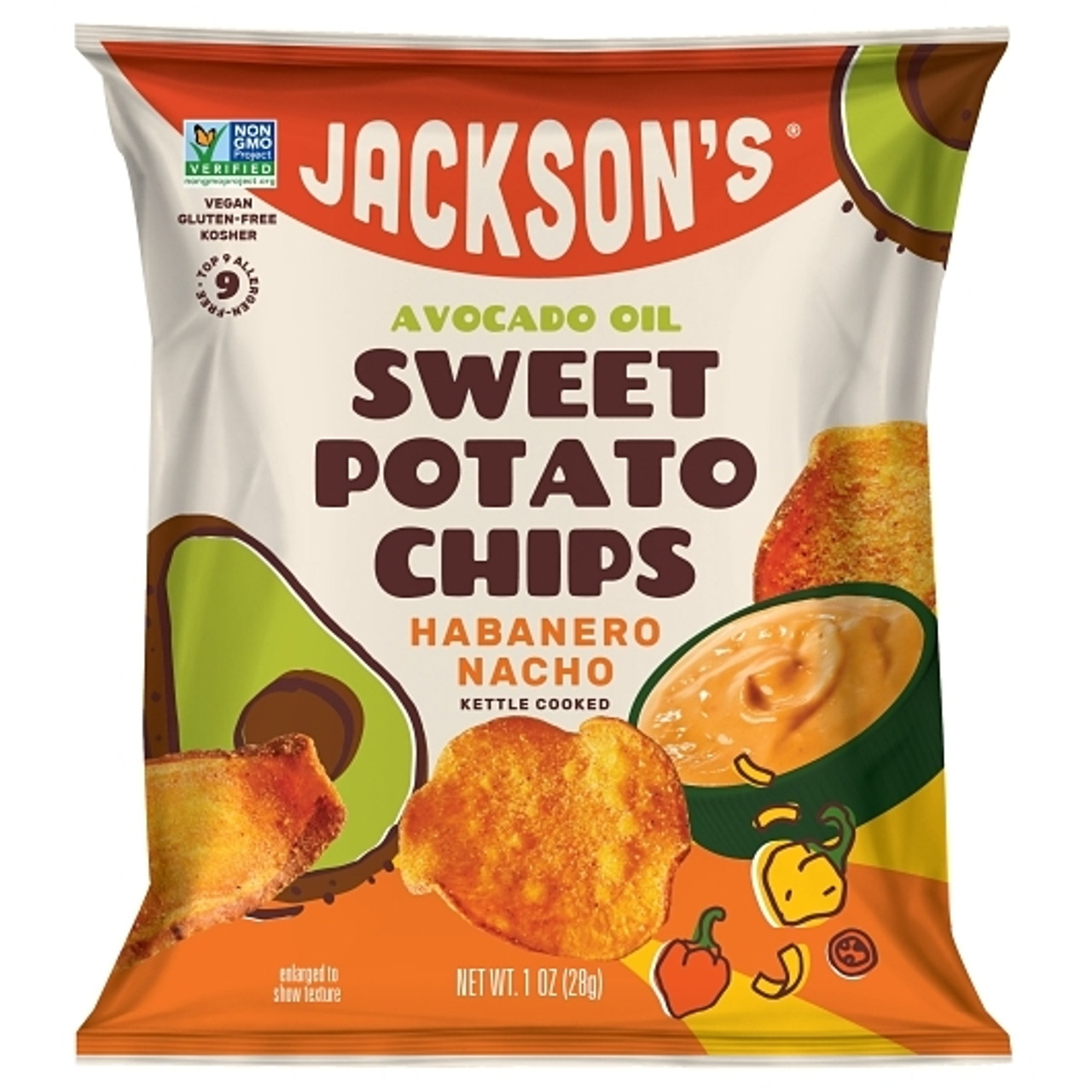 Jacksons Honest Sweet Potato Avocado Oil Habanero Nacho Case, 50 Per Case
