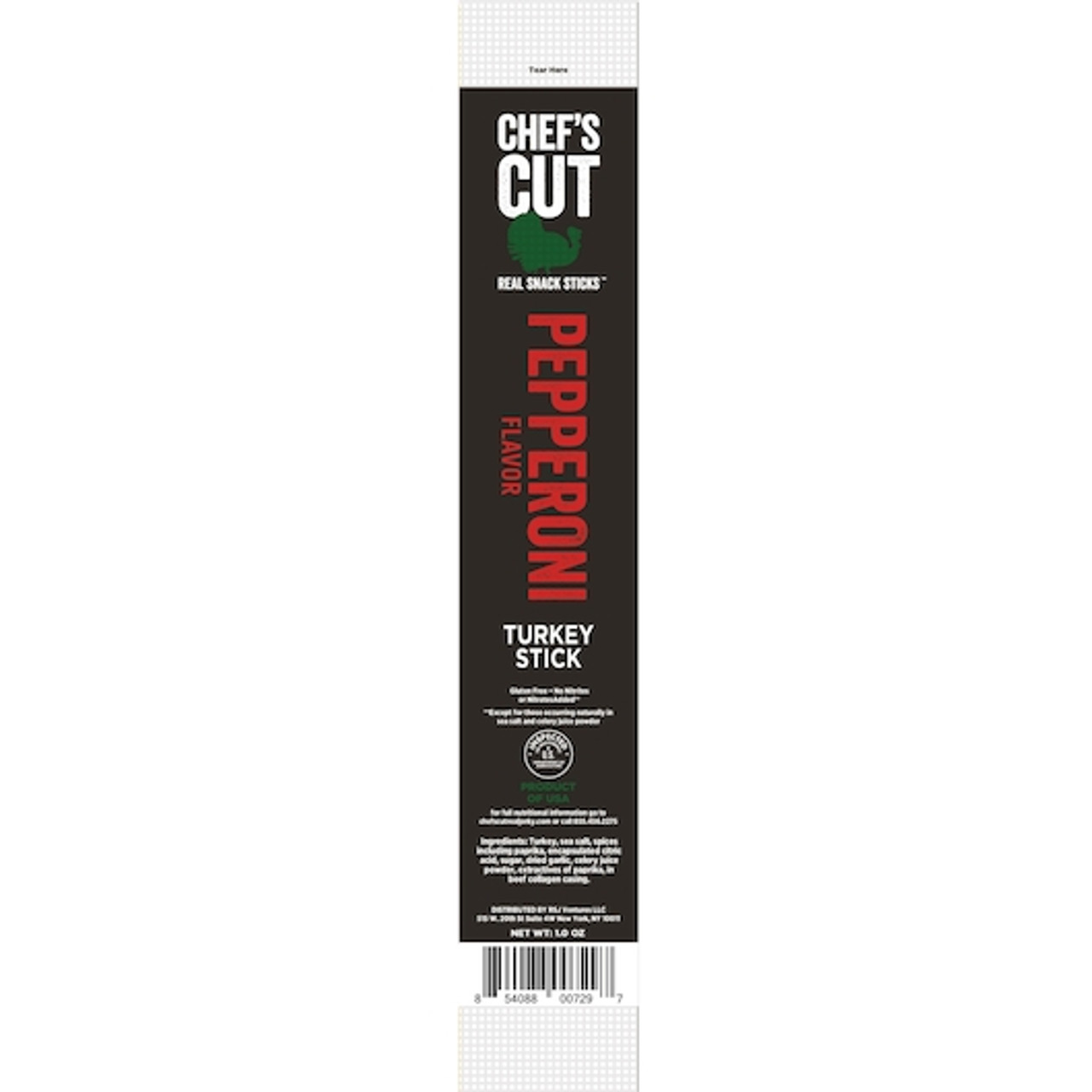 Chefs Cut Pepperoni Turkey Sticks, 1 Ounce, 24 Per Box, 6 Per Case