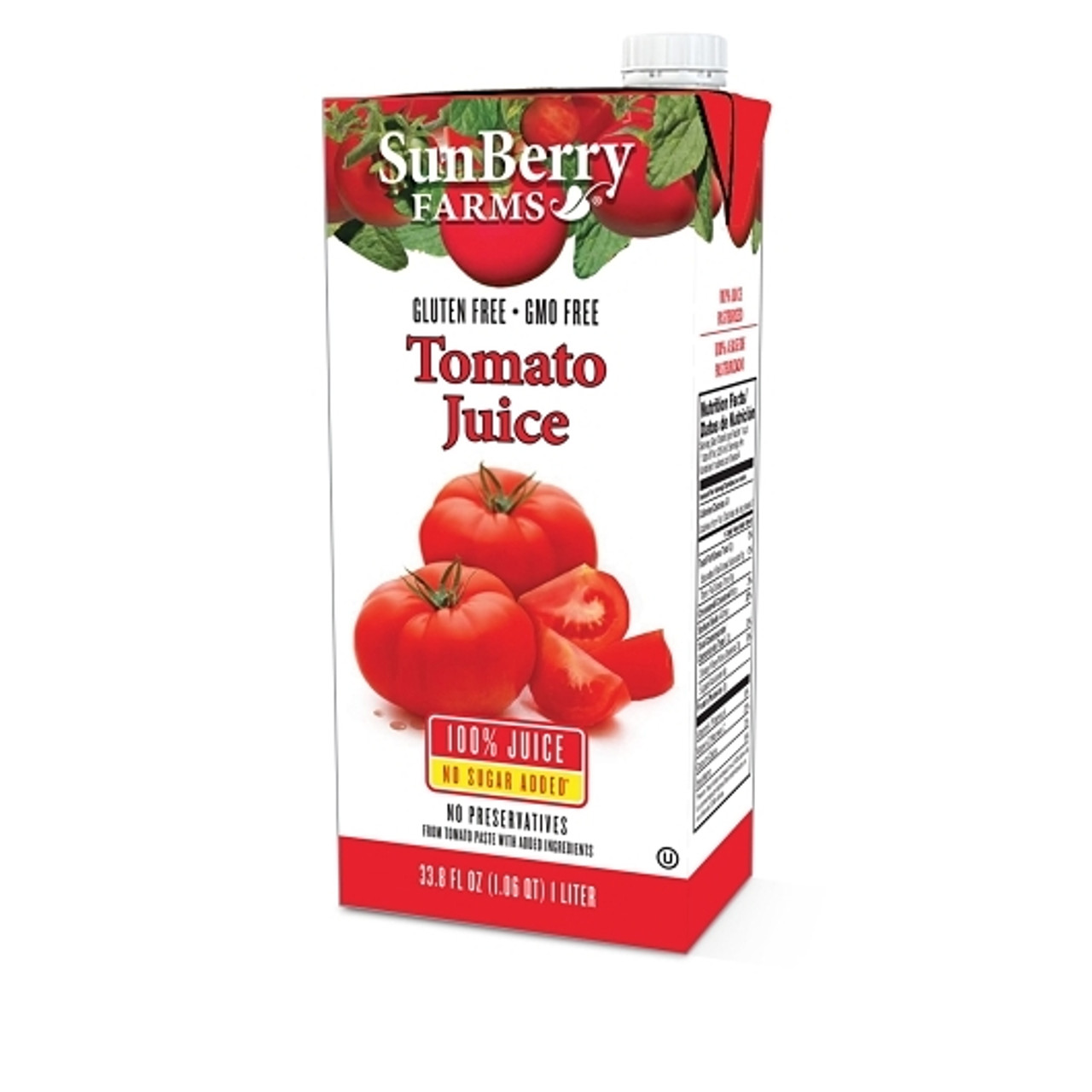 Sunberry Farms 100% Tomato Juice, 33.8 Fluid Ounce, 12 Per Case