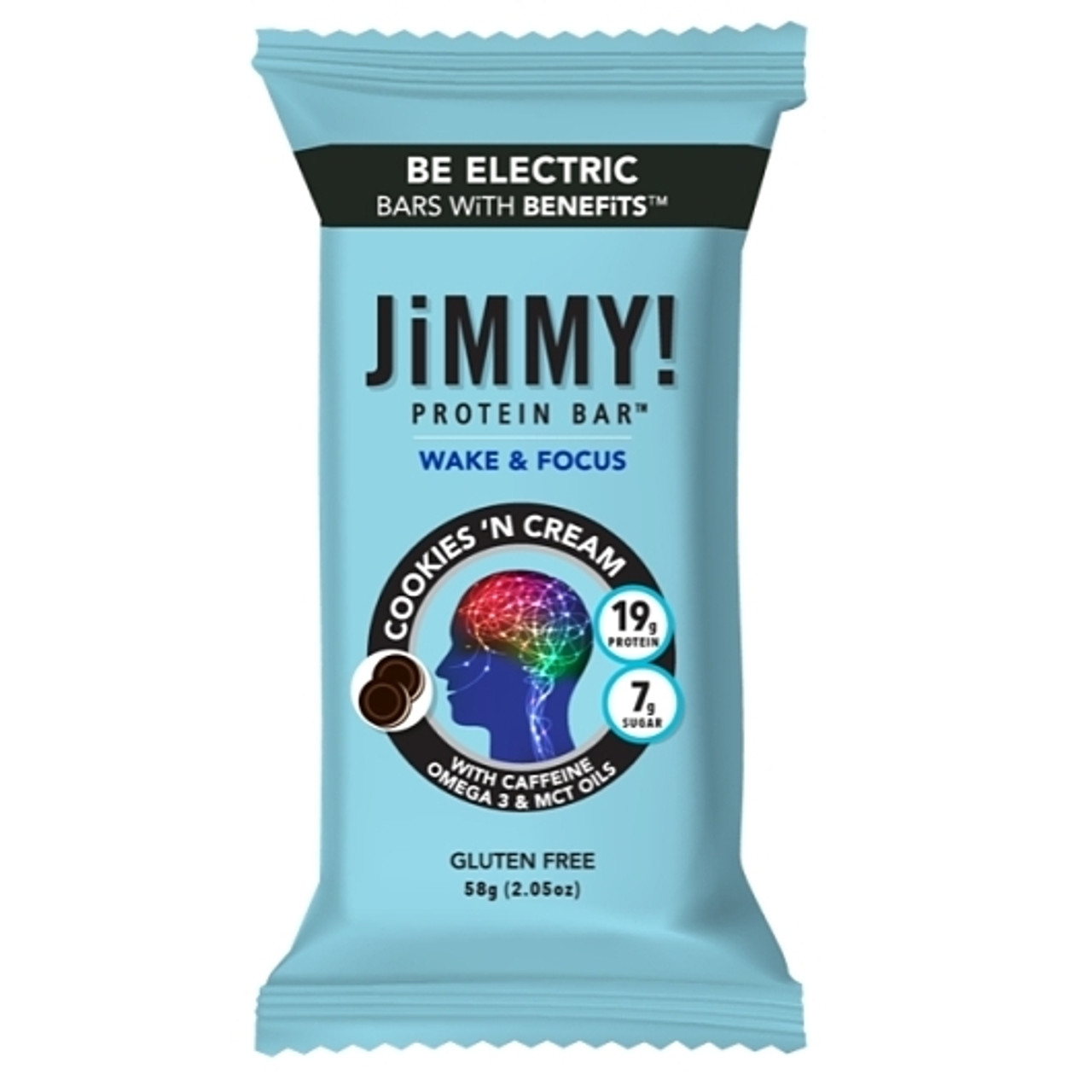 Jimmybar! Wake & Focus Cookies N Cream, 2.05 Ounces, 144 Per Case