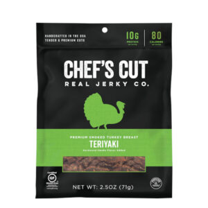 Chef s Cut Teriyaki Smoked Turkey Breast Jerky, 2.5 Ounce - 8 Per Case