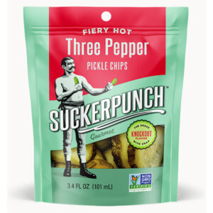 Suckerpunch 3 Pepper Fire Pickle Chip, 3.4 Ounce, 12 Per Case