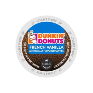 Dunkin Donuts French Vanilla K-Cup Pod Light Roast, 22 Count, 4 Per Case