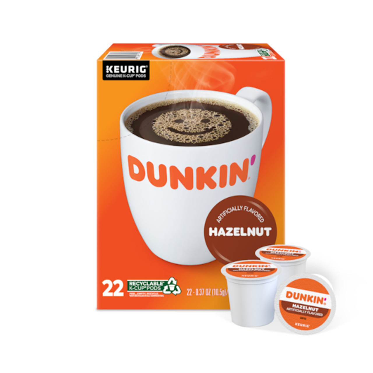 Dunkin Donuts Hazelnut K-Cup Pod, 22 Count, 4 Per Case