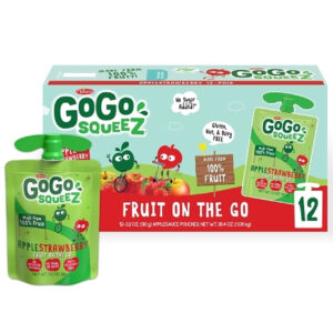GoGo Squeez Strawberry Applesauce, 3.2 Ounce, 72 Per Case
