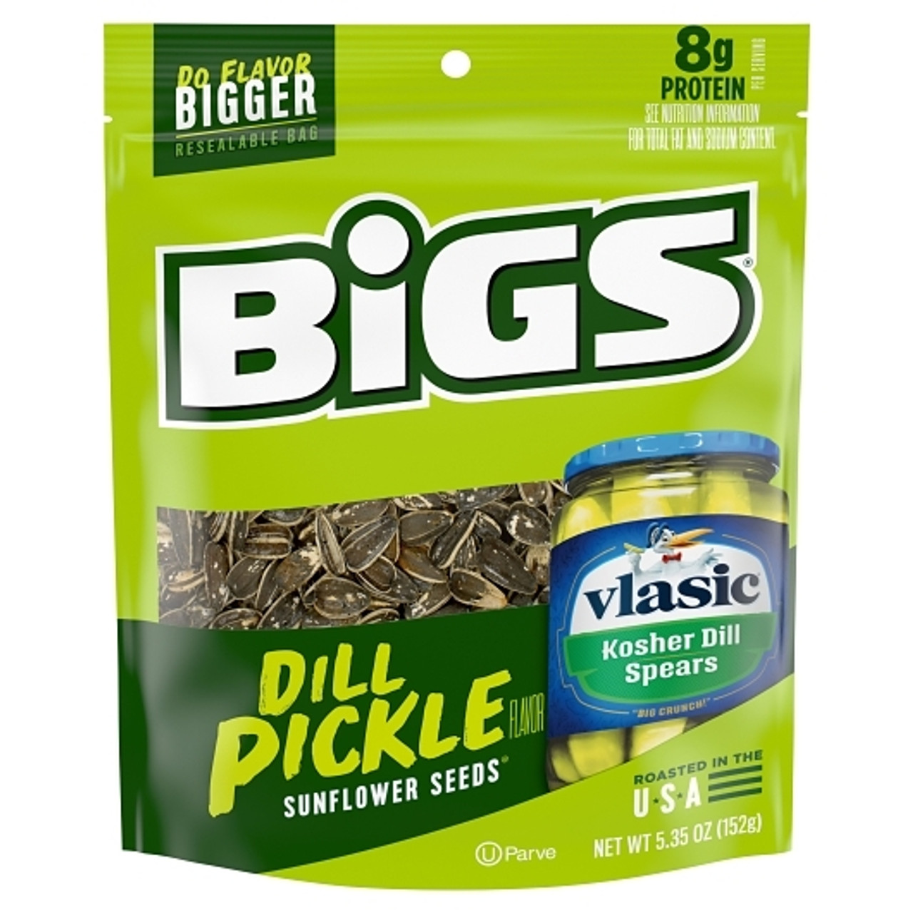 Bigs Vlasic Dill Pickle Sunflower Seeds, 5.35 Ounces, 12 Per Case
