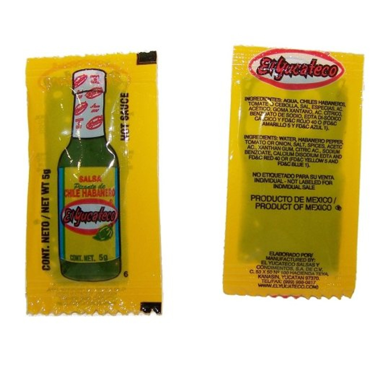 El Yucateco Green Chile Habanero Hot Sauce, 5 Gram, 300 per case