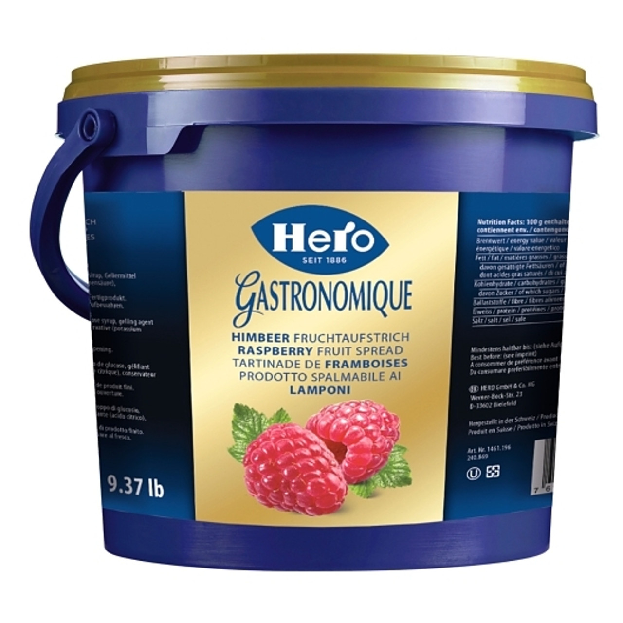 Hero Raspberry Fruit Spread, 9.37 Pound, 1 Per Case