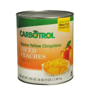 Carbotrol Yellow Clingstone Peaches Sliced, 105 Ounce, 6 Per Case
