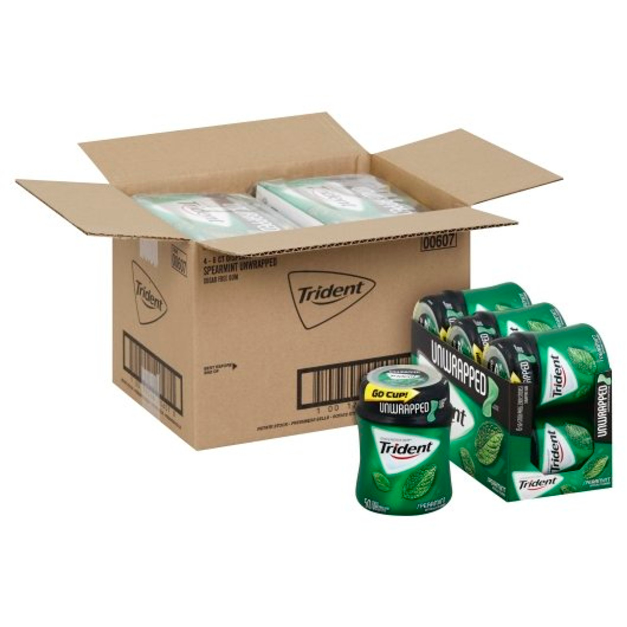 Trident Spearmint Gum, 50 Count, 6 Per Box, 4 Per Case