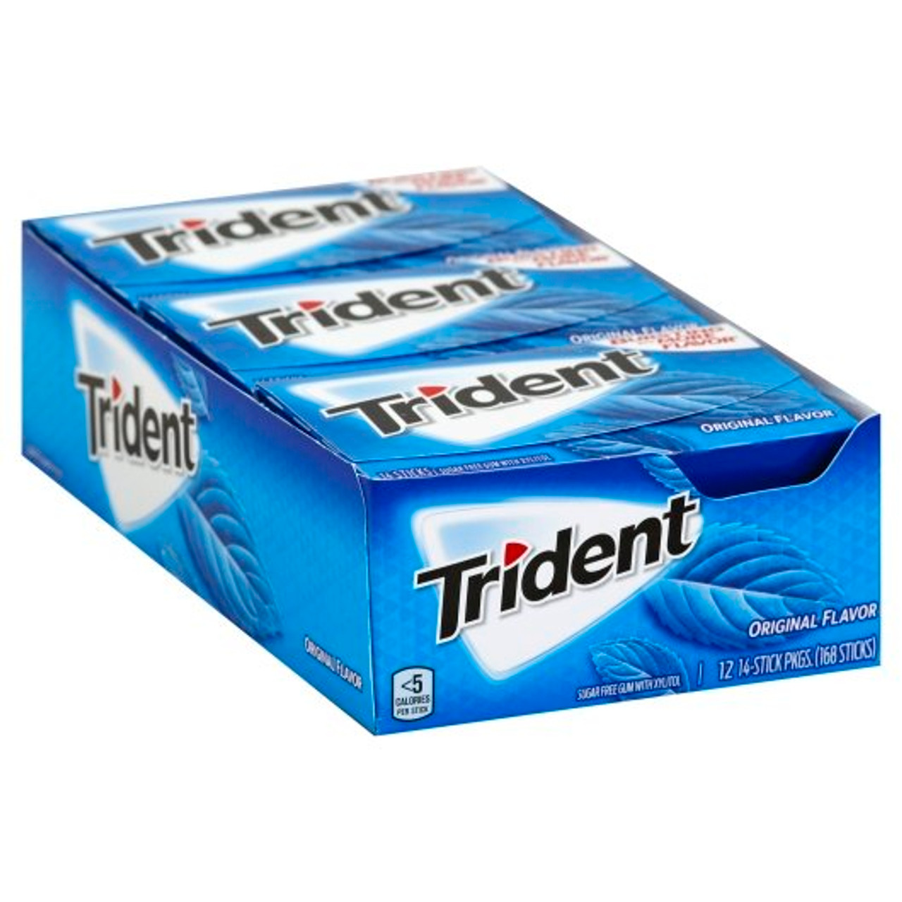 Trident Sugar Free Original Gum, 14 Count, 12 Per Box, 12 Per Case