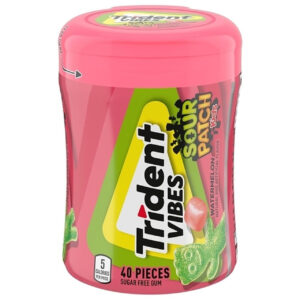 Trident Vibes Gum Watermelon Bottles, 40 Count, 6 Per Box, 4 Per Case