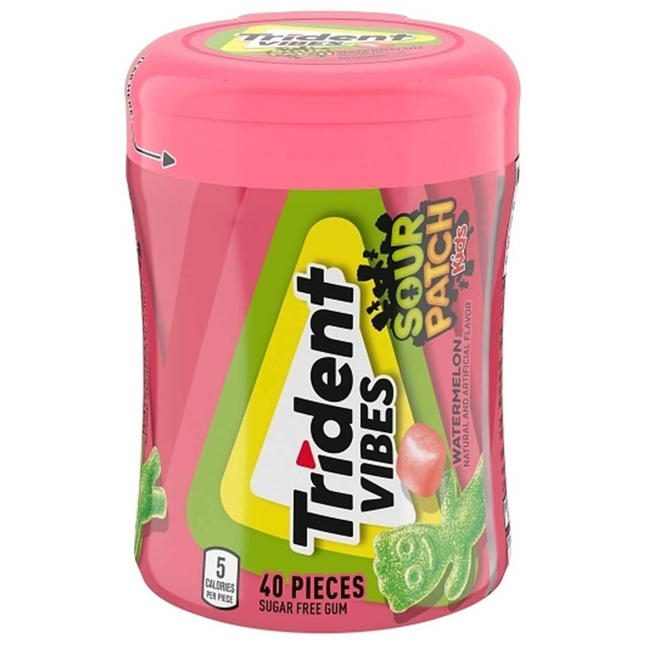 Trident Vibes Gum Watermelon Bottles, 40 Count, 6 Per Box, 4 Per Case