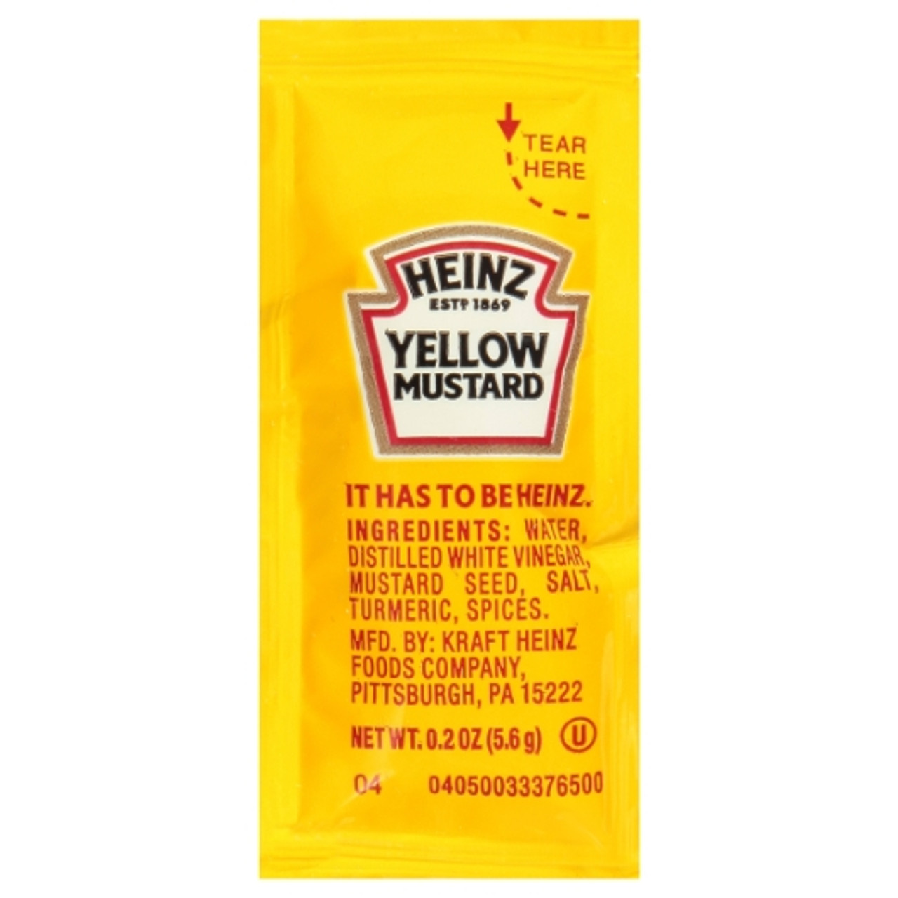 Heinz Mustard Single Serve, 0.2 Ounce, 1000 Per Case