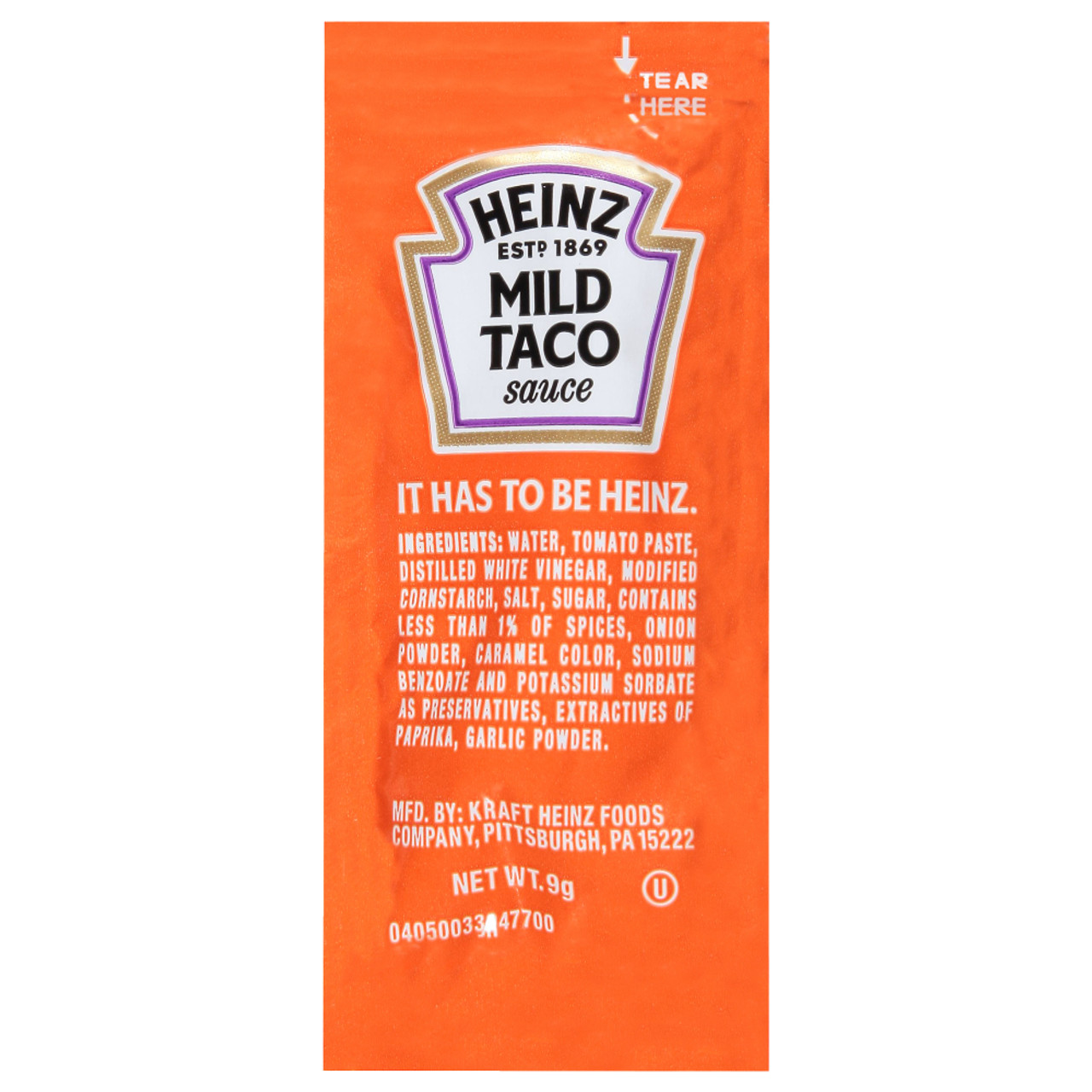 Heinz Single Serve Mild Taco Sauce, 3.875 Pound, 1 Per Case