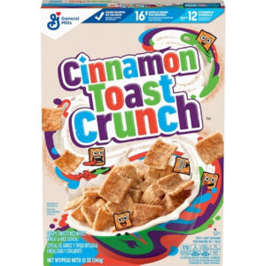Cinnamon Toast Crunch Crispy Sweetened Whole Wheat and Rice Cereal, 12 Ounce, 12 Per Case
