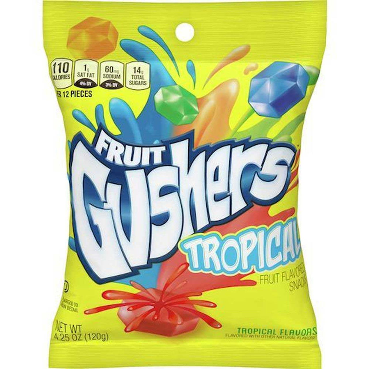 Gushers Tropical Fruit Flavored Snacks, 4.25 Ounce, 48 Per Case