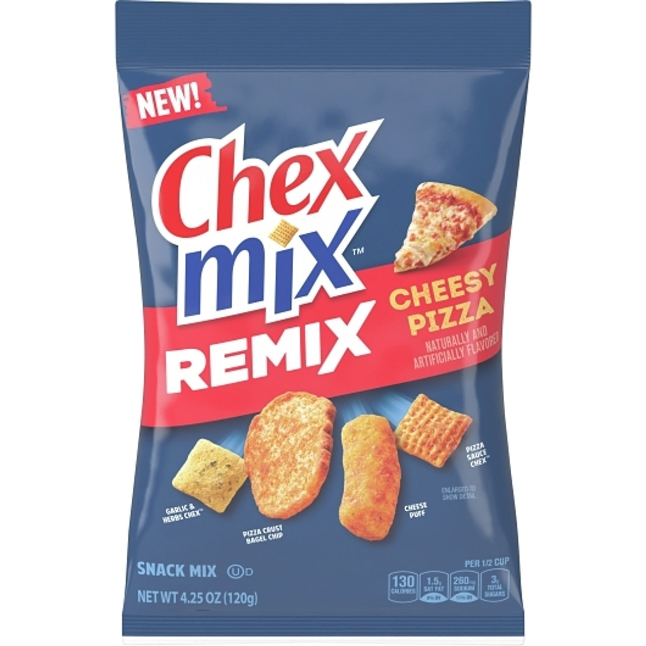 Chex Mix Remix Cheesy Pizza Snack Mix, 4.25 Ounce, 8 Per Case
