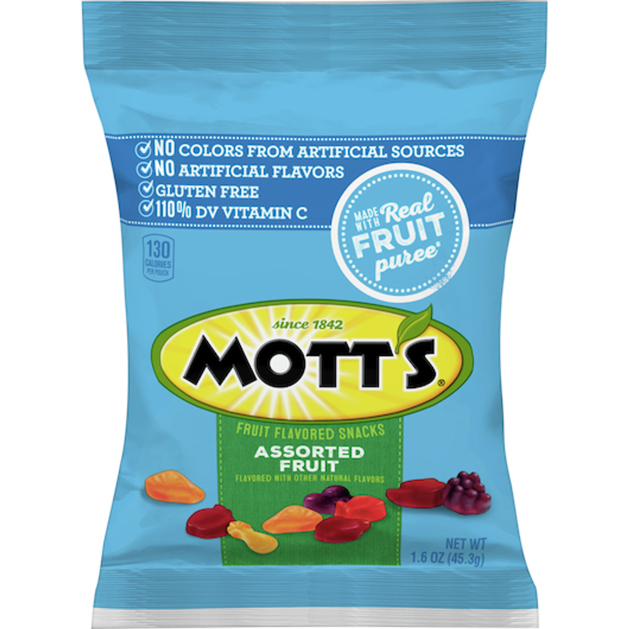 Motts Assorted Fruit Snacks, 1.6 Ounces, 144 Per Case