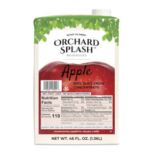 Orchard Splash 100% Apple Juice, , 46 Ounce, 12 Per Case