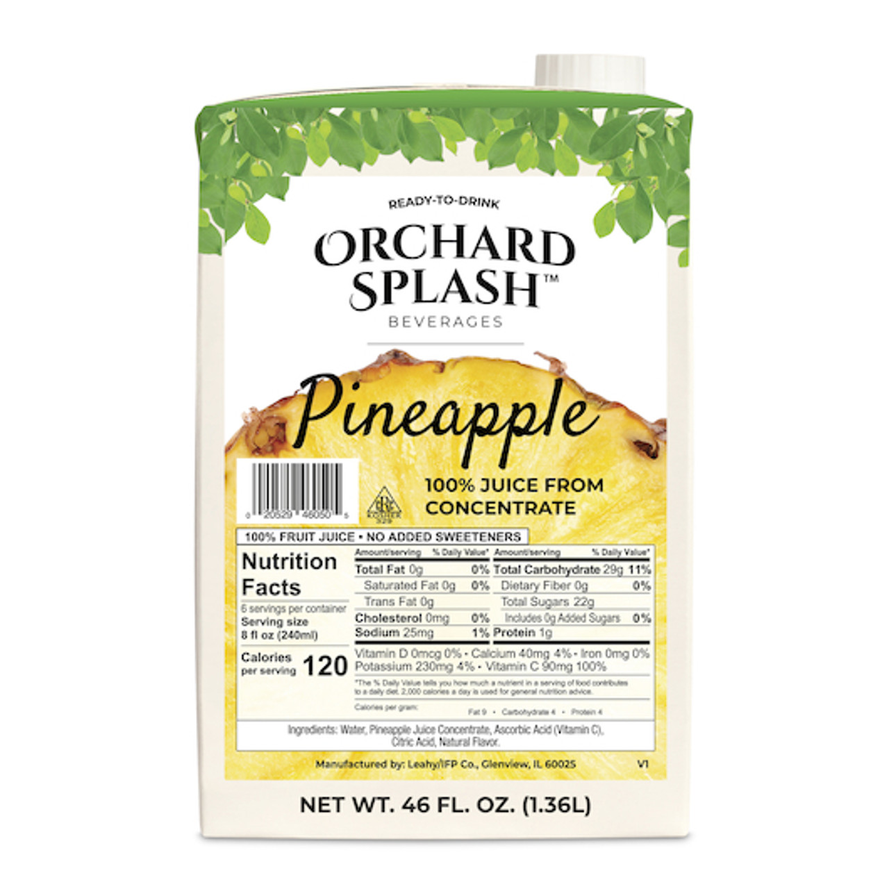 Orchard Splash Pineapple Juice, 46 Ounces, 12 Per Case