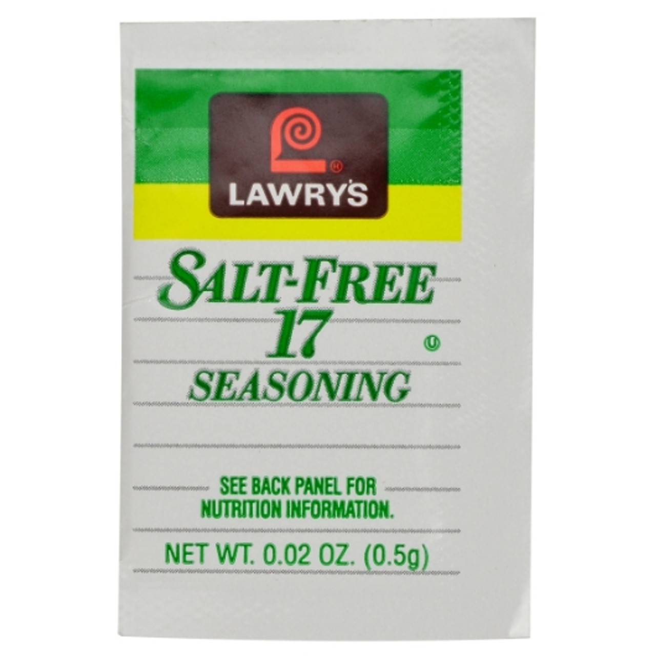 Lawrys Salt Free 17 Seasoning, 0.02 Ounce, 500 Per Case