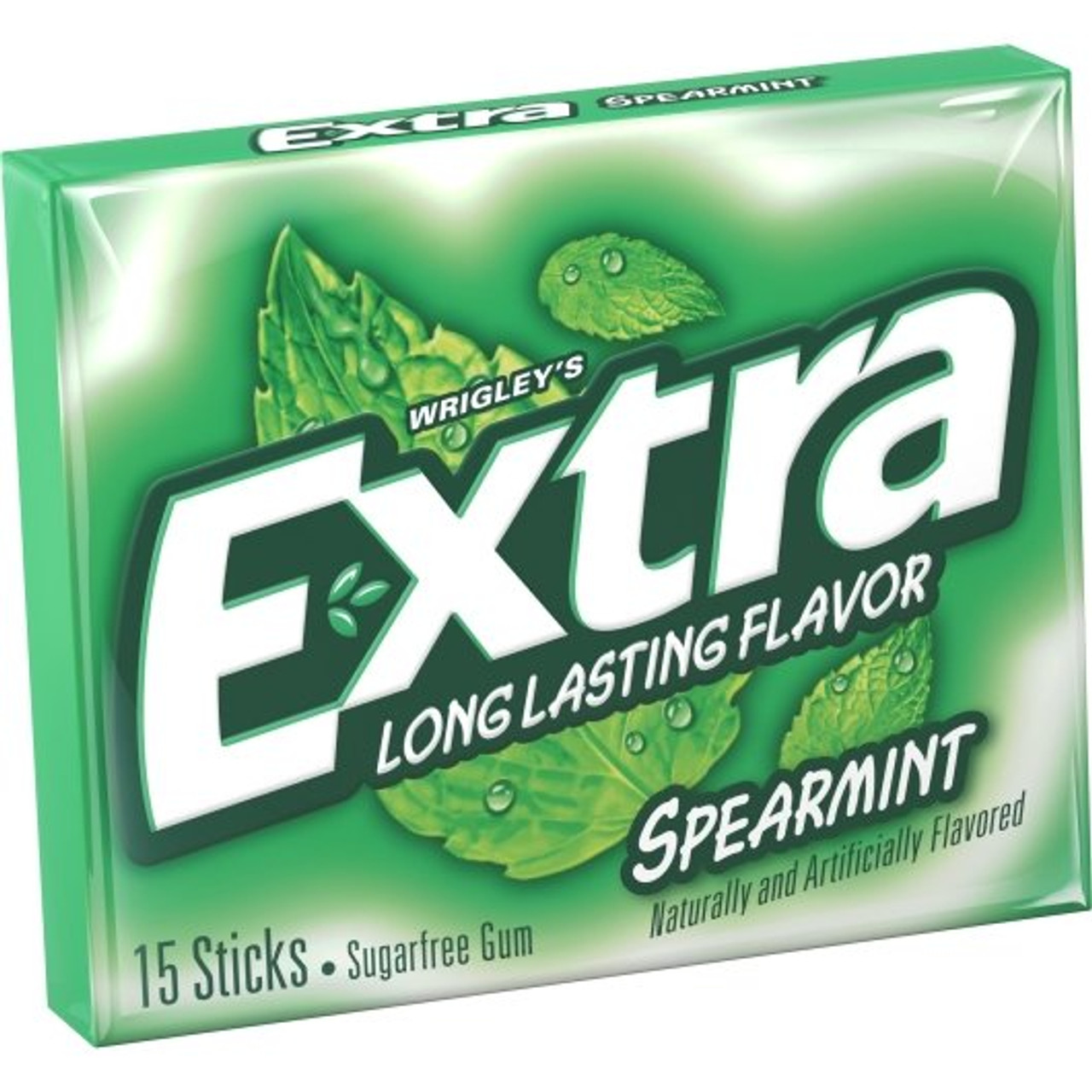 Extra Sugarfree Spearmint Gum, 15 Sticks, 10 Packs Per Box, 12 Boxes Per Case